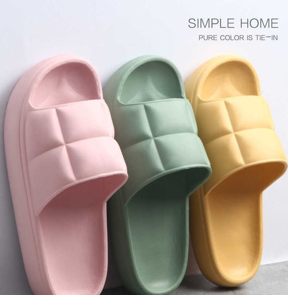

square thick-soled slippers female summer slipper women outdoor net celebrity home bathroom bath non-slip sandals and slippers y0804, Black