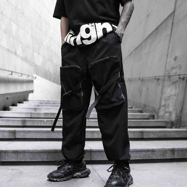 

men's pants fashion hip hop black sweatpants men s joggers harem multi-pocket streetwear trousers bml1