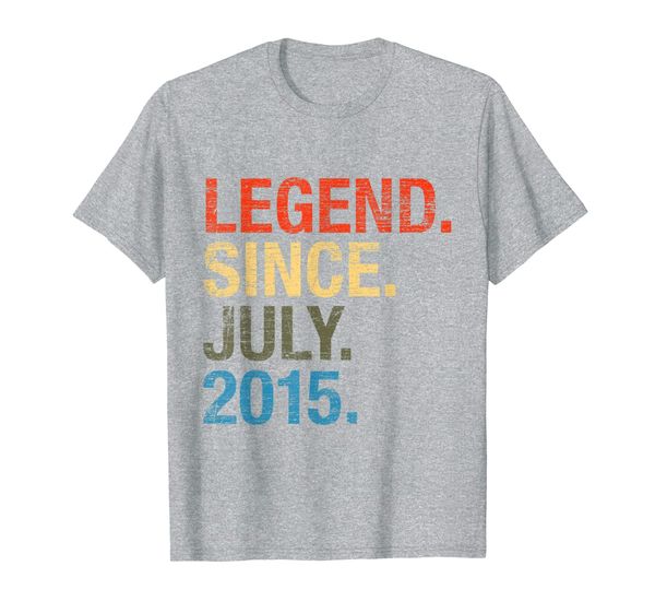

4th birthday gifts year old - legend since july 2015 t-shirt, White;black