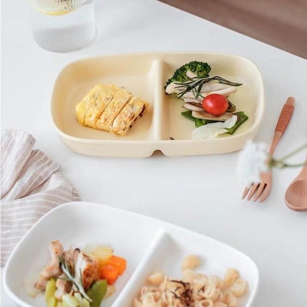 

bowls two grid tableware color glaze japanese-style ceramic dividing breakfast plate for one person