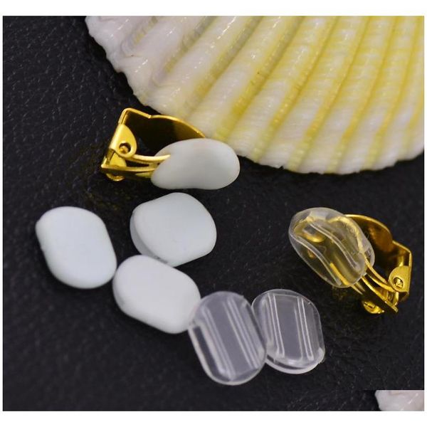 

200pcs 8*10.5mm white/clear plastic anti-pain pad ear clip anti-pain diy jllaku home003, Bronze;silver