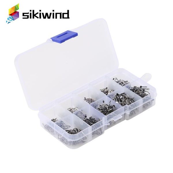 

fishing hooks 500pcs/set iron barbed angling fishhooks jig head hook durable black short handle carp tackle