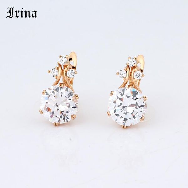 

Irina Flowers Round Drop Earrings for Women Paved Clear CZ Gold Gold Filled Snap Closure Womens Fashion Jewelry, Silver