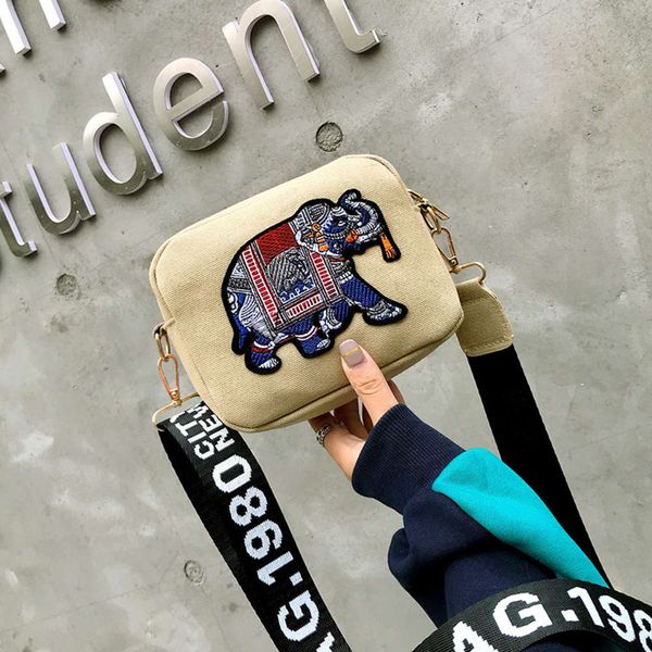 

hbp summer women 2021 new fashion korean elephant embroidery small round bag