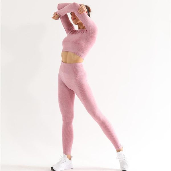 

yoga outfit 2021 the long sleeve trousers high waist hip lifting fitness pants sports bounce wear running suit