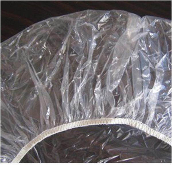 

100pcs/lot disposable shower caps hat clear spa hair salon l one-off bathing elastic shower cap bathroom products b jllonp