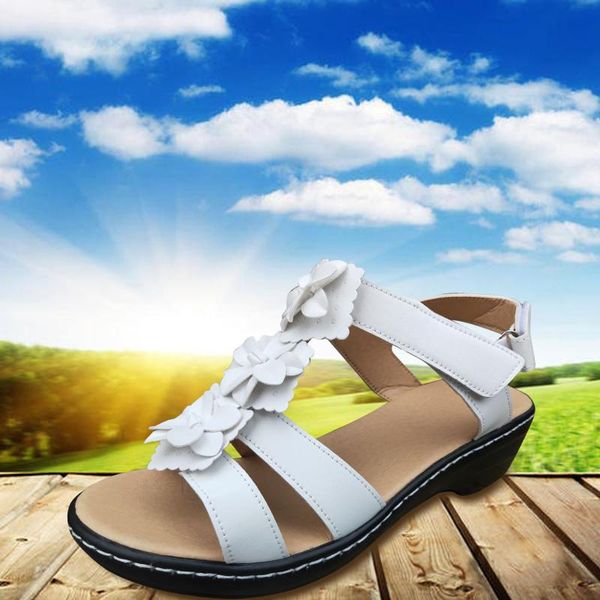 

sandals fashion women's summer hollow wedge platform fish mouth flower casual comfortable retro ladies shoes 2021, Black