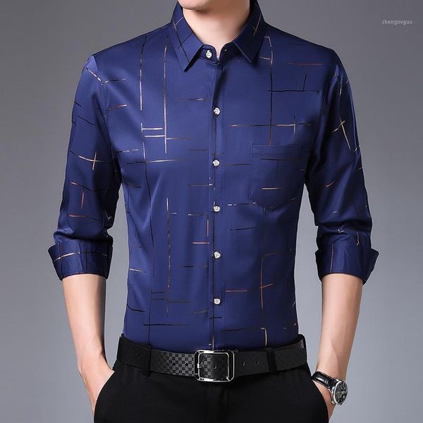 

men's dress shirts korean version of the young and middle-aged spring autumn printed long-sleeved shirt men's thin non-iron busines, White;black