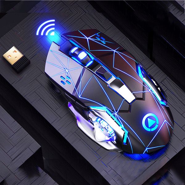 

2.4g wireless gaming mouse 1600 dpi led rechargeable adjustable gamer silent mouse mute gamer mouse game mice for pc laptop
