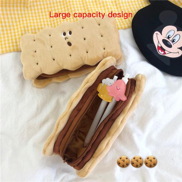 

pencil bags cute case large capacity box pouch creative biscuit shape for kids adults school office suppliers
