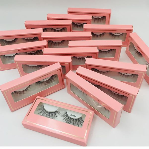 

false eyelashes 10pcs wholesale pink paper eyelash packaging box lashes storage boxes with transparent/white tray case bulk dropship