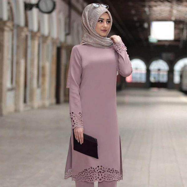 

ethnic clothing autumn two piece muslim sets abaya women ensembles turkey hijab dress caftan moroccan kaftan islam abayas suits long, Red