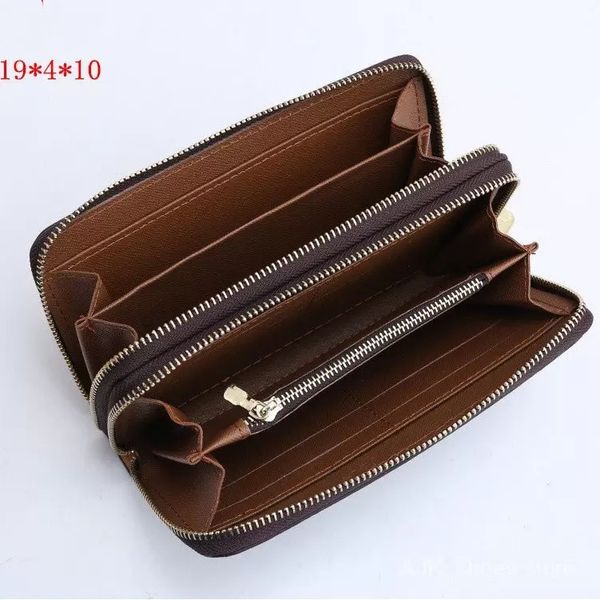 

zz women fashion clutch wallet pu leather double zipper wallets ladies long classical european style designer brand men fashion business car, Red;black