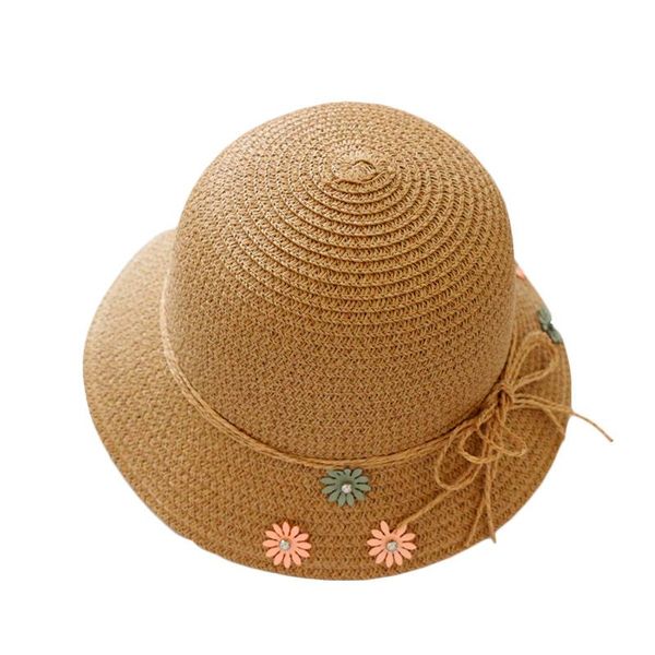 

wide brim hats 2021 fashion sun summer beach custom children kids straw, Blue;gray