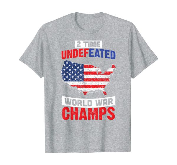 

undefeated 2 time world war champs t-shirt america est. 1776, White;black