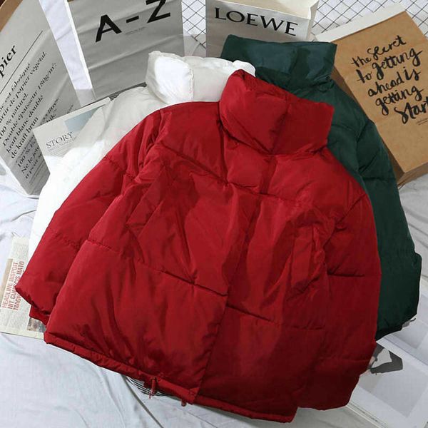 

down quality loose women's winter warm new korean cotton padded jacket bread show thin thick coat, Black