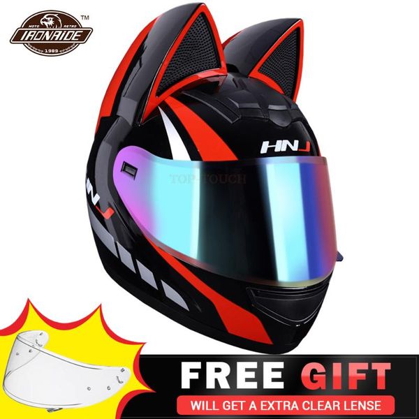 

motorcycle helmets colourful casco moto dual lens helmet men women motorbike biker with ear full face accessories