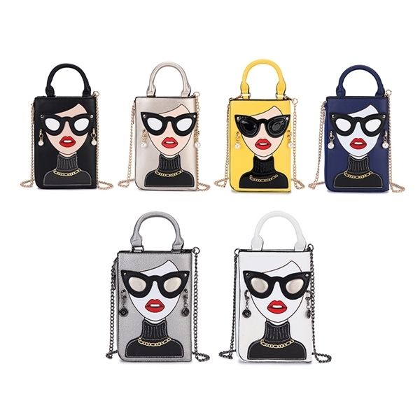 

woman fashion small crossbody bag for women new shoulder chain pureses and handbags pu leather clutch character c0601