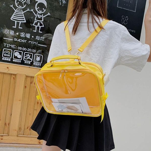 

clear front pocket transparent cute wild backpack large capacity multipurpose