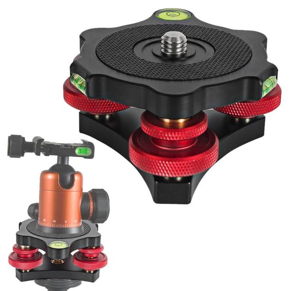

tripod heads camera head leveling base adjusting aluminum alloy three-way panning level plate with 3/8"screw for dv dslr cam ptz