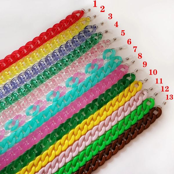 

2021 chic colorful acrylic link sunglasses chains for women bohemia eyeglasses chain south america style accessories