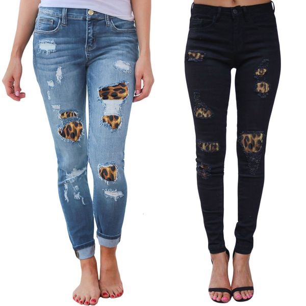 

women's jeans female slim stretch jeans, casual pencil pants fdwm, Blue