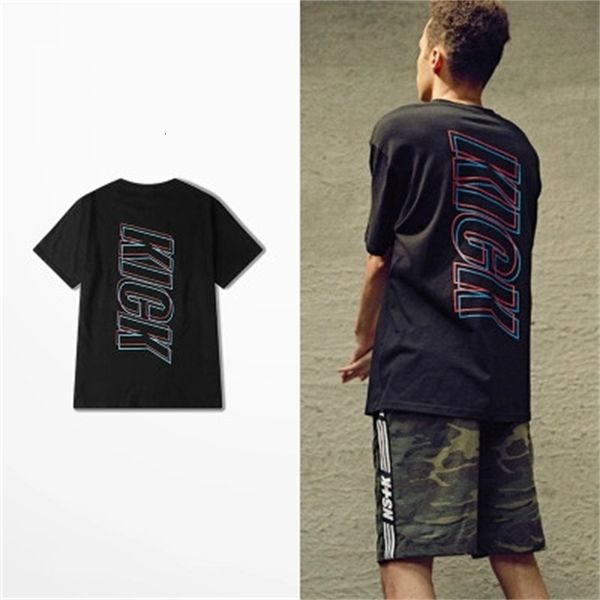 

2021 new casual summer wear fashionable men's short-sleeve harajuku 100% cotton unpleasant shirt kigk imprint t-shirt of hip hop men ja, White