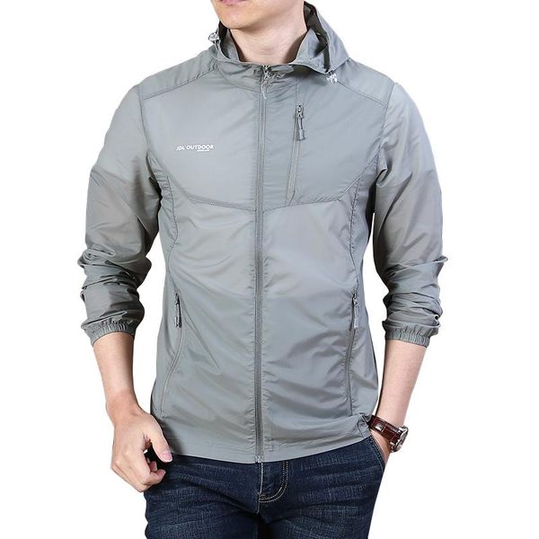 

men's trench coats summer outdoor thin and light breathable quick-drying sun protection beach skin clothing, Tan;black