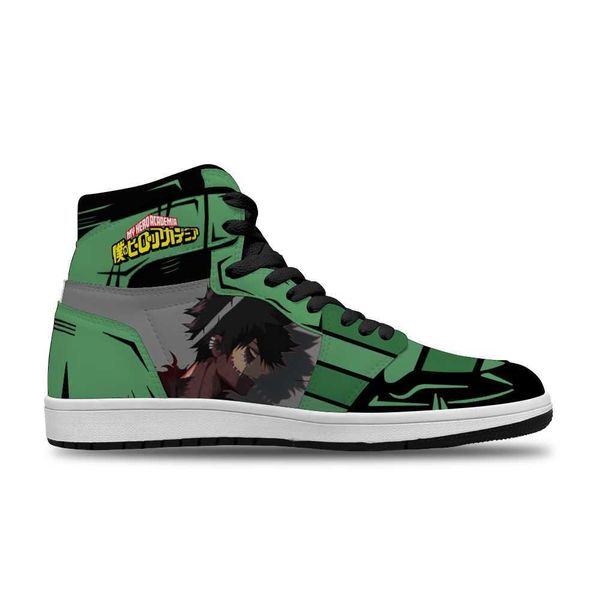 

japanese anime cartoon my hero academia diy customized sport non-slip leisure shoes for man trend sports shoes high basketball shoes non sli