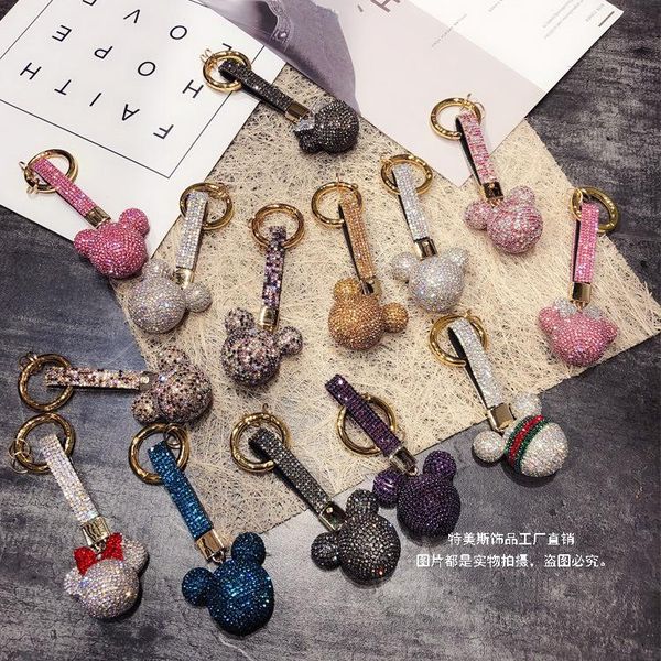 

keychains 30styles luxury keyring cute love crystal shining key chain woman bag pendant birthday christmas, Silver