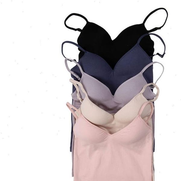 

women camisole with built in shelf bra adjustable spaghetti strap vest white soft tanks nude pink white lady camis