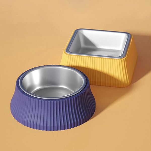 

cat bowls & feeders roman column pet puppy water bowl dish anti overturning detachable stainless steel food cats dogs feeder accessories