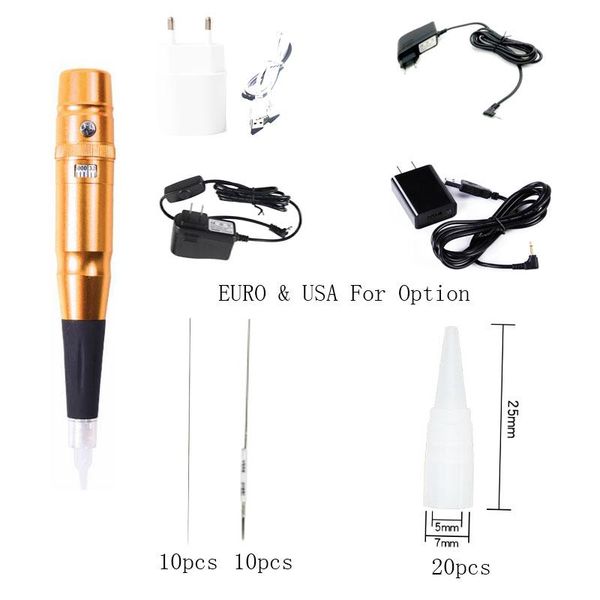 

tattoo guns kits universal micropigmentaÃ§Ã£o + 20 agulhas ponteiras swiss motor pen work with for semi permanent makeup