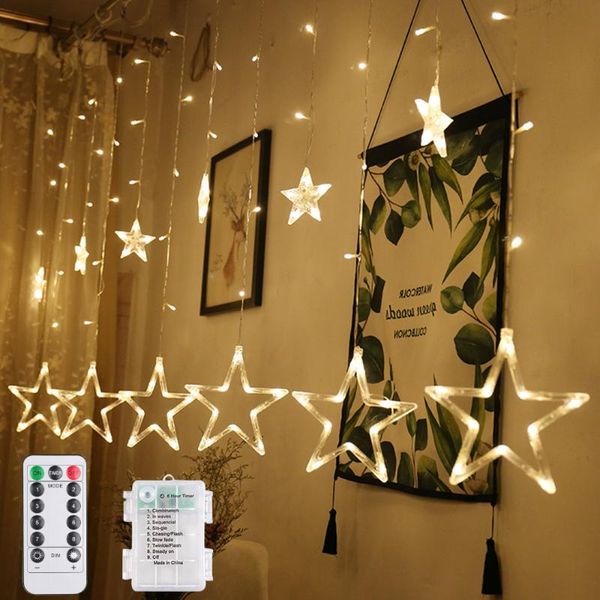 

strings 110v 220v led star curtain string light fairy lights christmas garland for wedding party window outdoor indoor year decor