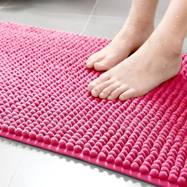 

bath mats thicken chenille bathroom mat non-slip carpets quick absorption towel floor doormat bathtub drying rugs