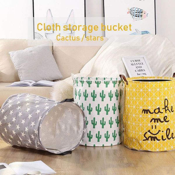 

clothing & wardrobe storage cotton linen multi-function fashion bucket bag sundries receiving barrel tissue space savers dedroom desktop
