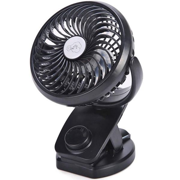 

electric fans battery operated clip on stroller fan - mini portable desk with rechargeable 4400ma powered for baby stroller,