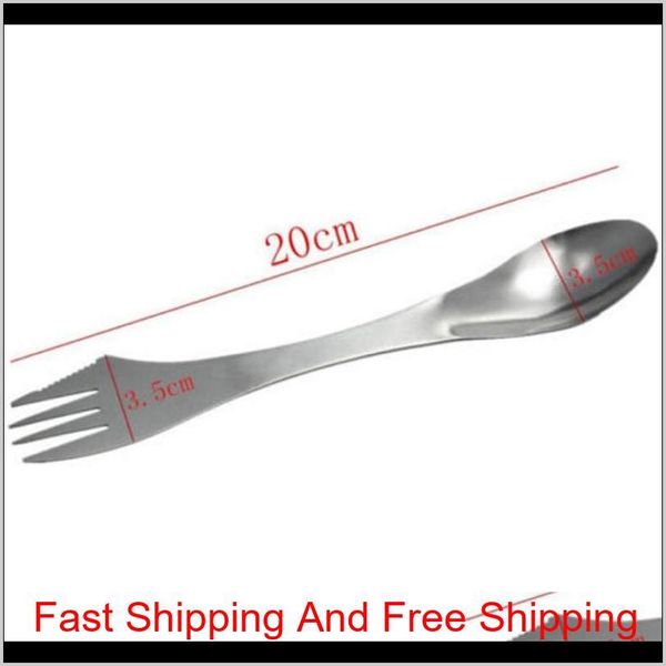 

knife fork spoon 3 in 1 tableware spork stainless steel utensil combo kitchen outdoor picnic cutlery s qylwfq garden2010