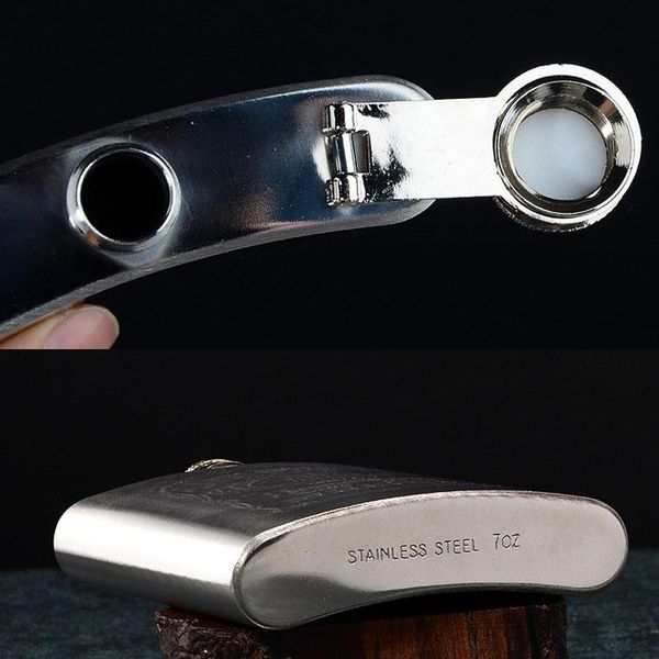 

hip flasks grade portable stainless steel flask 7oz russian wine mug wisky bottle with box pocket drinkware alcohol