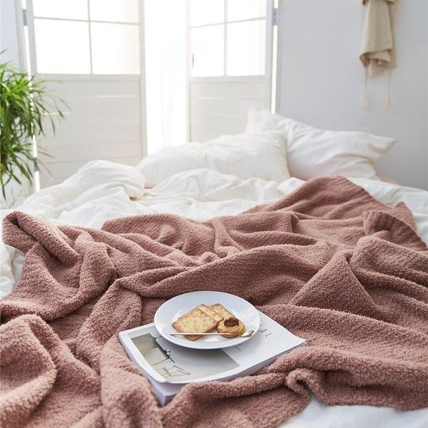 

new blanket thin and light soft solid color sofa throw blanket polyestry soft multifunctional nap modern simple 130x160