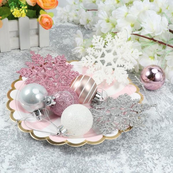 

christmas decorations 24pcs silver snowflake shaped set pendant