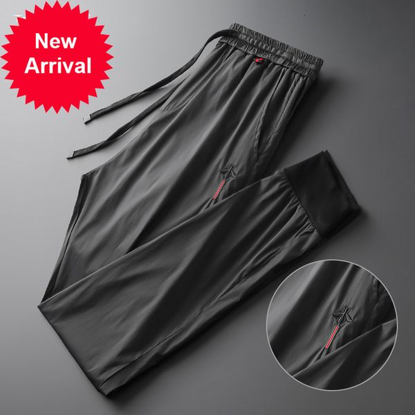 

2021 Fashion Bee Embroidered Men Sports Pants Thin Breathable Ribbon Pantalon Pcw2, Black