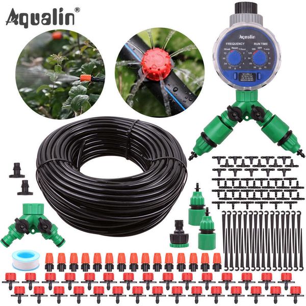 Aqualin 10M/25M/30M Giardino 4/7mm Tubo Flessibile A Goccia Kit di Irrigazione a Goccia Casa Yard Dripper Spray Ugelli Sistema di Irrigazione #26301-12 210610