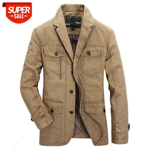 

spring autumn casual military blazer jackets men cotton male suit jacket slim fit business coat plus size 5xl jaqueta masculina #3f0l, Black;brown