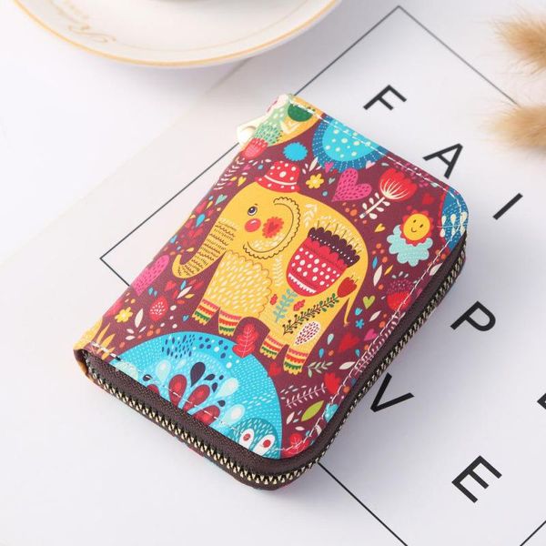 

card holders cartoon organ zipper bag korean keai multi function bank certificate cover, Brown;gray