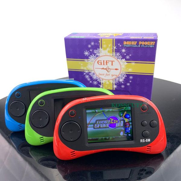 

portable game players rs-8m 16 bit retro console mini handheld arcade built-in 200 with 2.5" screen earphone