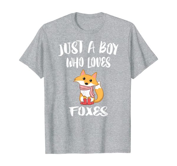 

just a boy who loves foxes animal gift t-shirt, White;black