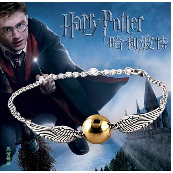 

harry potter bracelet gold snitch wings ancient silver bracelet, Black