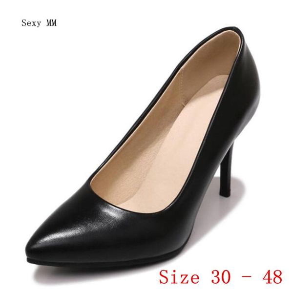 

dress shoes high heels women pumps heel stiletto woman party wedding kitten small plus size 30 - 48, Black