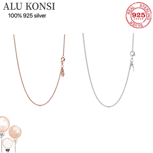 

chains 100% 925 sterling silver fit original pan necklace for women temperament luxury diy jewelry wedding gift